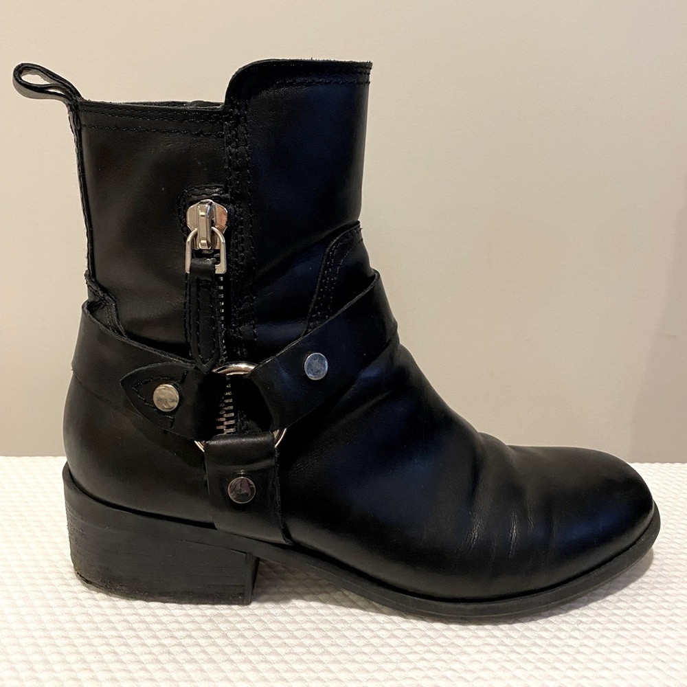 Marc Fisher - Black Leather Biker Boots - Sz 8.5